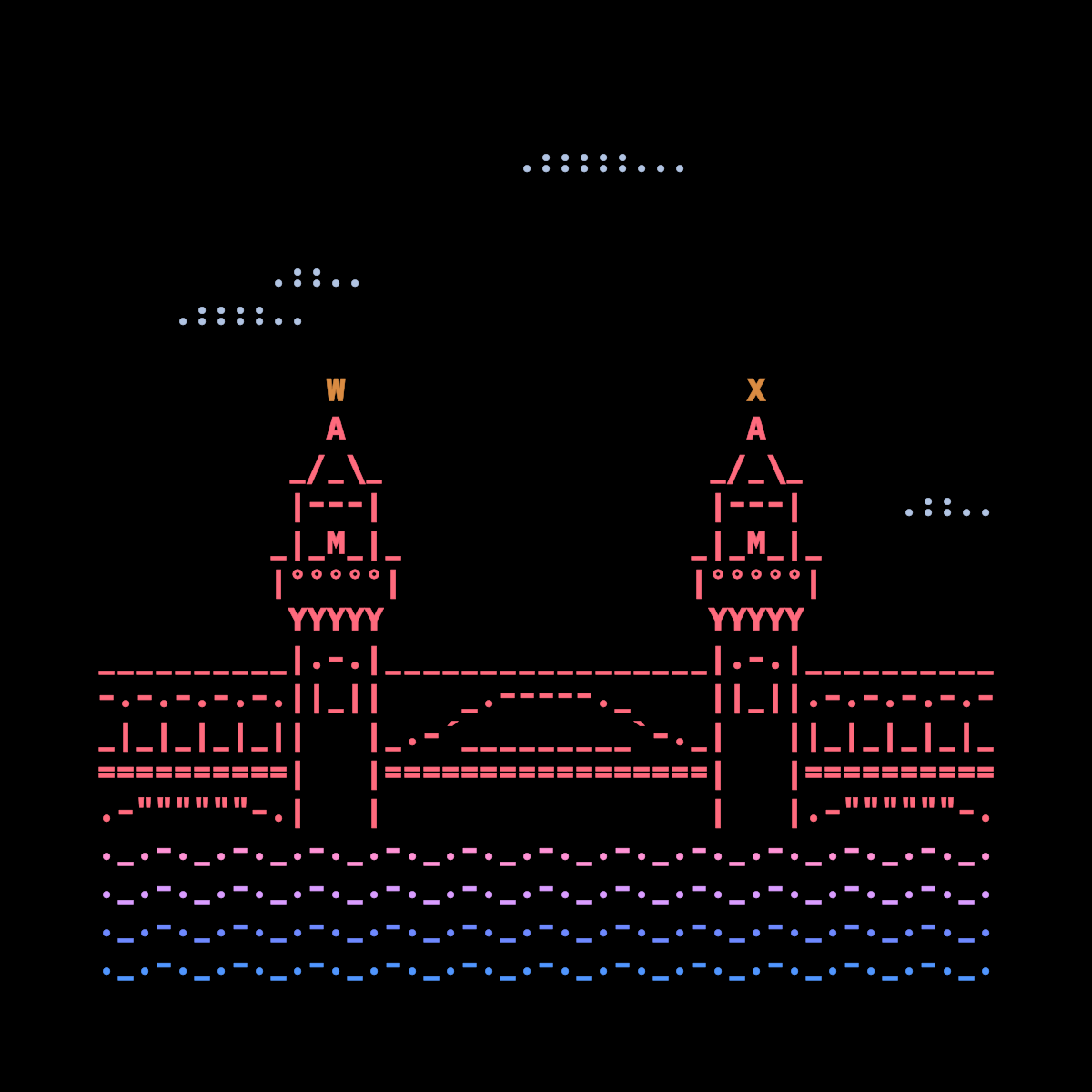 Joninscii ASCII Art Berlin Oberbaumbruecke - Animated scenery of a famous Berlin bridge made with ASCII characters