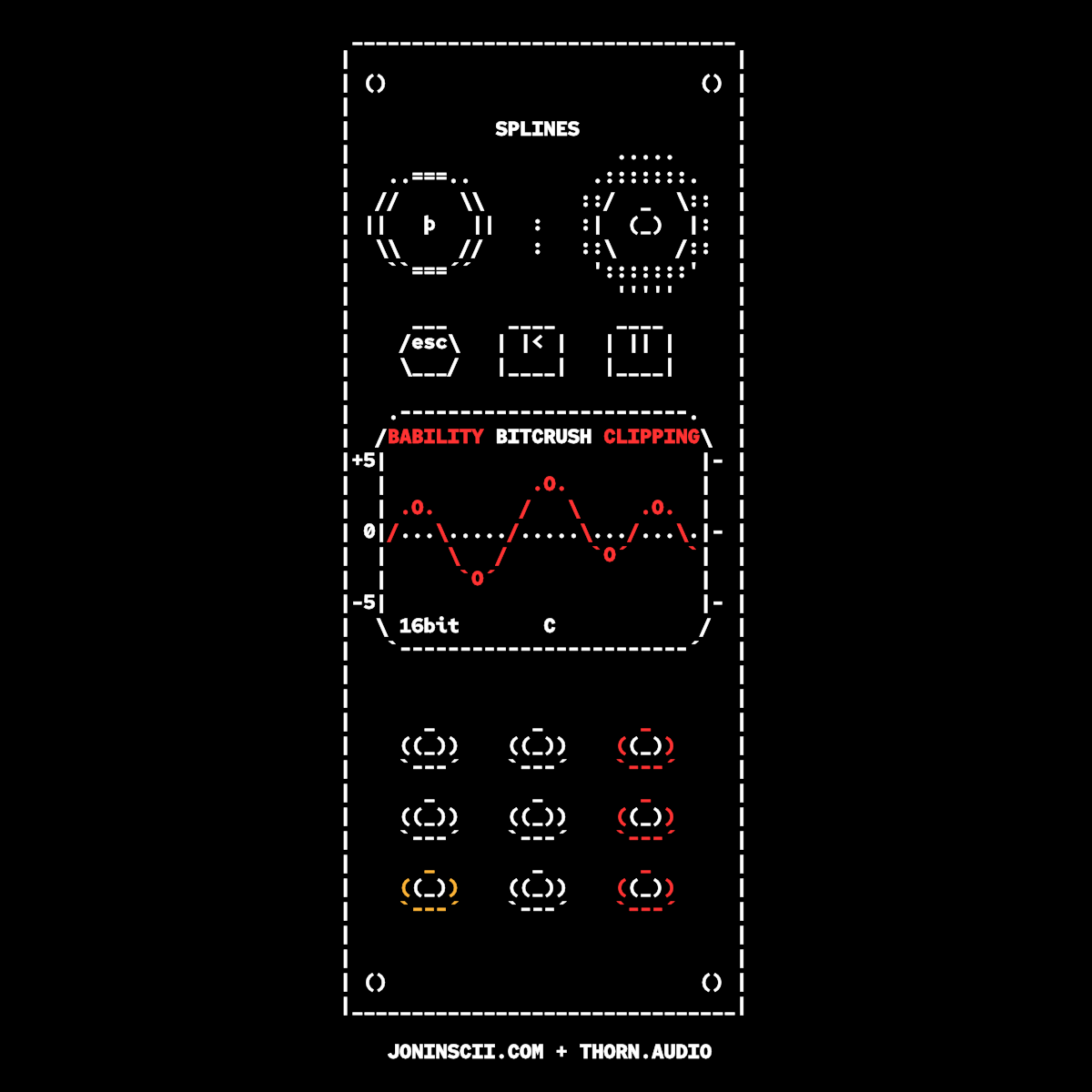 Joninscii ASCII Art Collaboration with Thorn Audio Splines